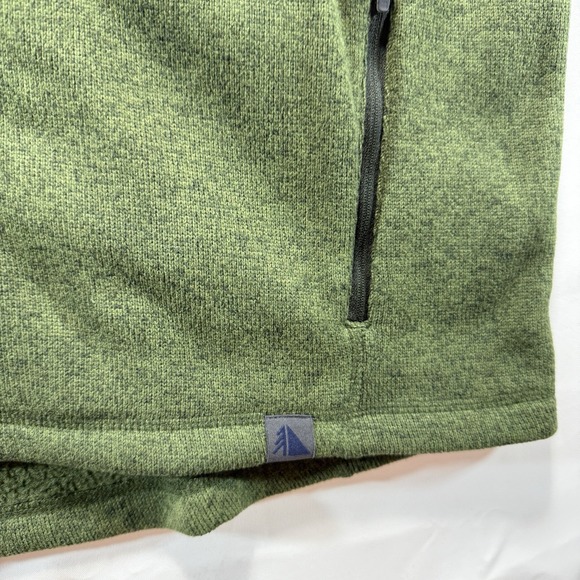 LL Bean Fleece Jacket Mens L Tall Green Fleece Zip Up Pocket Outerwear Outdoor - Picture 7 of 10